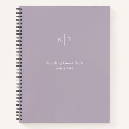 Einfaches modernes Gästebuch von Dusty Lilac Weddi Notizbuch