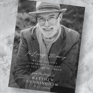 Einfaches modernes Gedenken In Liebe Erinnerung Fo Postkarte