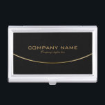 Einfaches modernes geometrisches Design in Schwarz Visitenkarten Etui<br><div class="desc">Elegante,  schwarze,  benutzerdefinierte Hintergrundfarbe mit einfachen geometrischen Formen mit Goldenem Strich. Modernes,  minimalistisches und kühnes Design.</div>