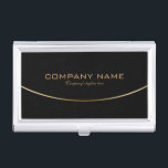 Einfaches modernes geometrisches Design in Schwarz Visitenkarten Etui<br><div class="desc">Elegante,  schwarze,  benutzerdefinierte Hintergrundfarbe mit einfachen geometrischen Formen mit Goldenem Strich. Modernes,  minimalistisches und kühnes Design.</div>