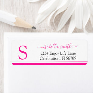 Einfaches, modernes Girly Script Monogram Label