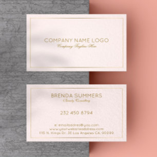 Einfaches modernes Gold-Töne-Rand auf Rosa Visitenkarte