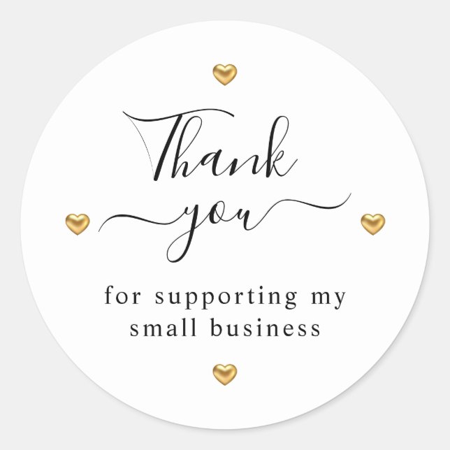 Einfaches modernes Goldenes Herz Runder Aufkleber (Vorderseite)