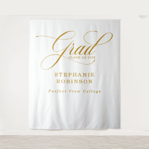 Einfaches modernes goldenes Schriftgraduiertenback Wandteppich