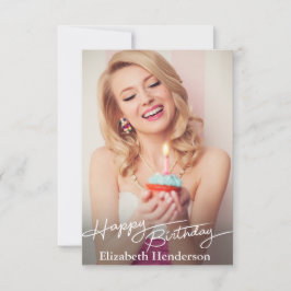 Einfaches modernes Happy Birthday Foto Dankeskarte