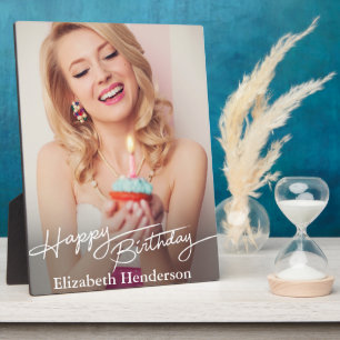 Einfaches modernes Happy Birthday Foto Fotoplatte