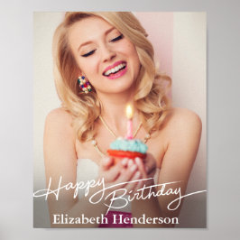 Einfaches modernes Happy Birthday Foto Poster