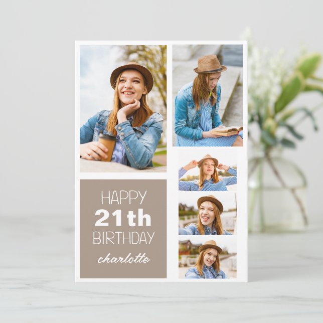 Einfaches, modernes Happy Birthday Stilvoll jedes  Karte (Stehend Vorderseite)