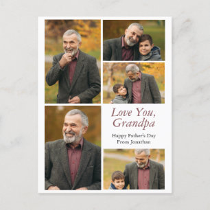 Einfaches modernes Happy Vathers Day Grandpa Foto Feiertagspostkarte