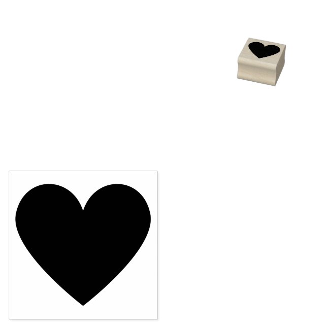 Einfaches modernes Herz nach Maß mit Liebe Gummistempel (Stempel)