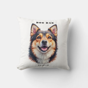 Einfaches modernes Hund-Daddy-Hunde-Name- und Foto Kissen