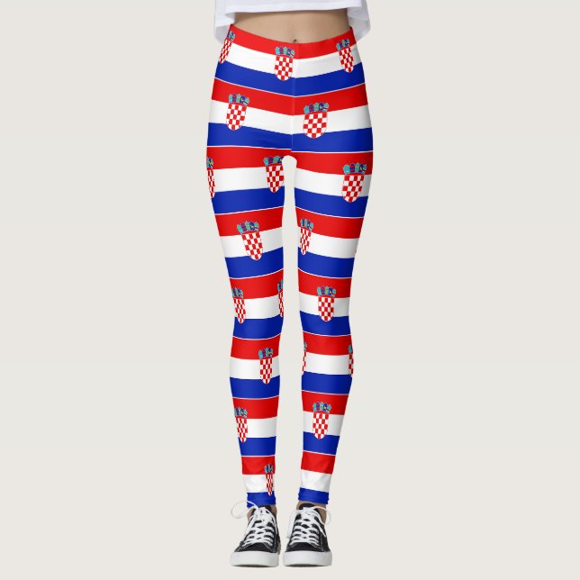 Einfaches, modernes kroatisches Flag-Apparel Leggings (Vorderseite)