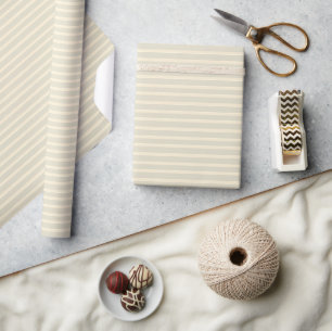 Einfaches modernes Landhaus cremefarben gestreift Geschenkpapier