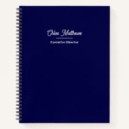 Einfaches modernes Marineblau-Profil Notizbuch