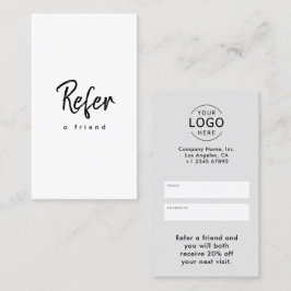 Einfaches, modernes Minimal-Business-Logo Empfehlungskarte