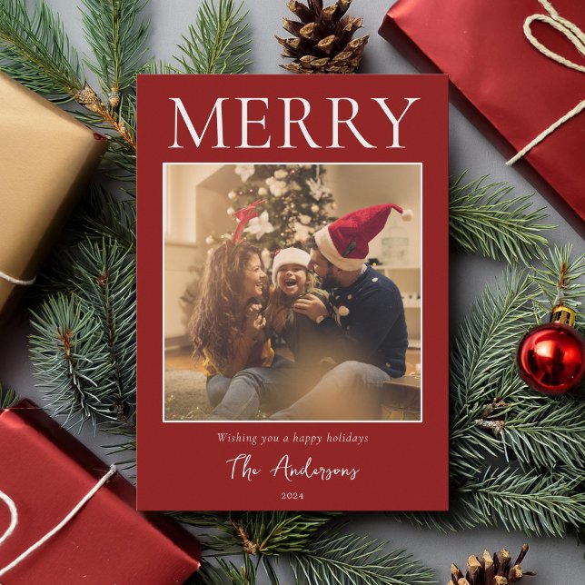 Einfaches modernes Minimal-Foto Feiertagskarte (Von Creator hochgeladen)