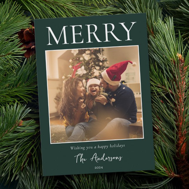 Einfaches modernes Minimal-Foto Feiertagskarte (Von Creator hochgeladen)