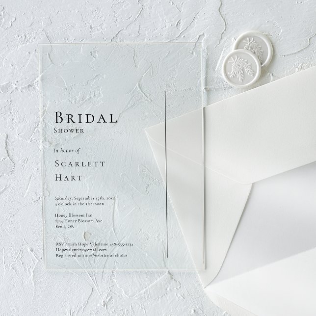 Einfaches modernes Minimal-Hochzeitsstipendium-Bra Acryleinladungen (Von Creator hochgeladen)