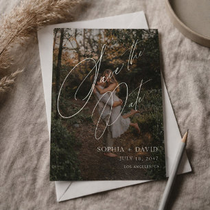 Einfaches modernes minimalist elegantes Skriptfoto Save The Date
