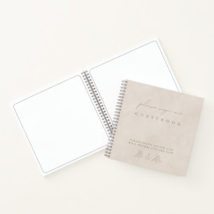 Einfaches Modernes Minimalistisches Beiges Gästebu Notizbuch