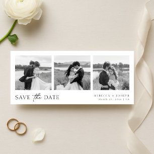 Einfaches modernes minimalistisches Hochzeitsfoto- Save The Date