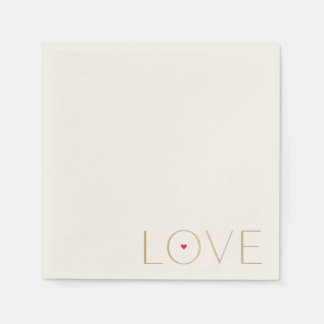 Einfaches modernes minimalistisches LIEBE-Papier ` Serviette