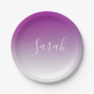 Einfaches modernes minimalistisches violettes Ombr Pappteller