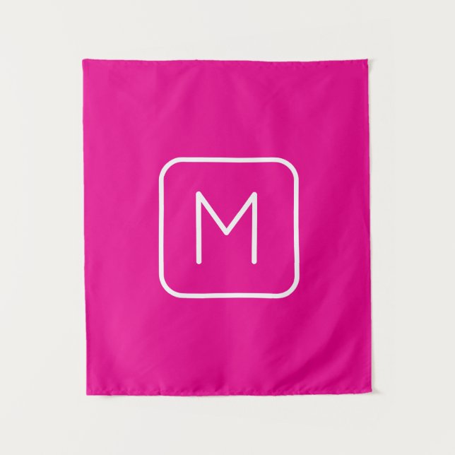 Einfaches & modernes Monogramm Anfangsbuchstabe |  Wandteppich (Vorderseite)