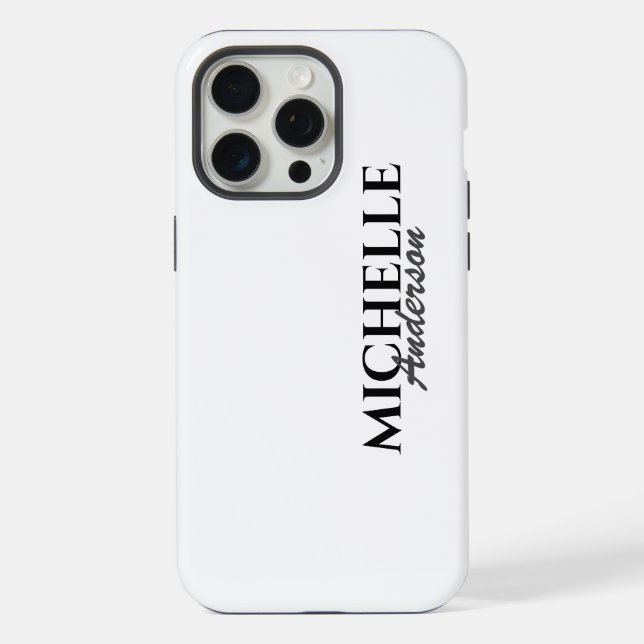 Einfaches modernes Monogramm iPhone 15 Pro Max Hülle (Rückseite)