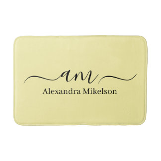 Einfaches modernes Monogramm weiß minimalistischer Badematte