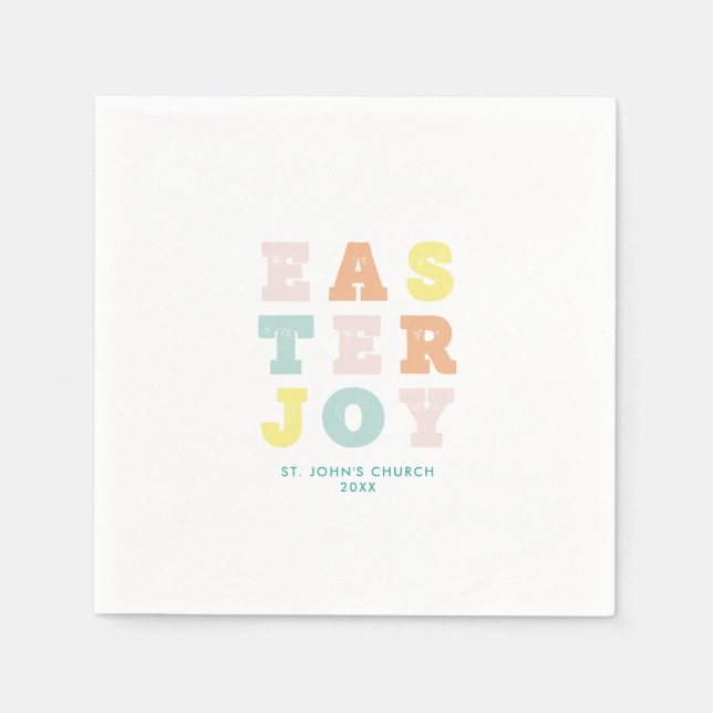 Einfaches, modernes Pastell-Ostern Serviette (Vorderseite)