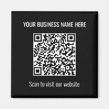 Einfaches, modernes QR Code Square Black Magnet