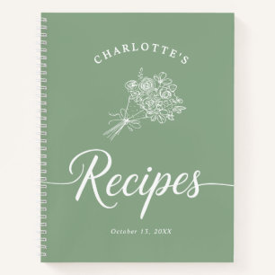 Einfaches modernes Rezeptbuch Notizbuch