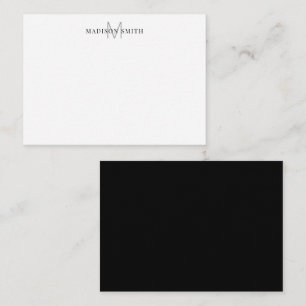 Einfaches modernes Schwarz-Weiß-Monogramm Mitteilungskarte