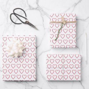 Einfaches, modernes Schwarz-Weiß-Muster niedlich Geschenkpapier Set