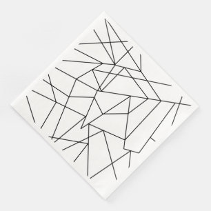 Einfaches modernes Schwarz-Weiß-Muster Serviette