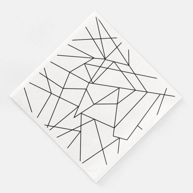 Einfaches modernes Schwarz-Weiß-Muster Serviette (Ecke)