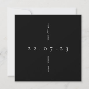 Einfaches modernes Schwarz-Weiß Save-the-Date Einladung