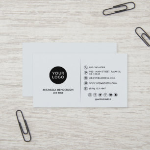 Einfaches modernes schwarzes und cremeweißes Logo Visitenkarte