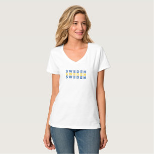 Einfaches modernes Schweden Schwedisches Flaggenla T-Shirt