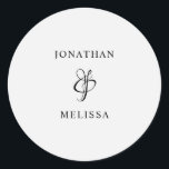 Einfaches, modernes Script-Hochzeitsticker-Siegel Runder Aufkleber<br><div class="desc">Einfaches,  modernes Script-Hochzeitsticker-Siegel</div>