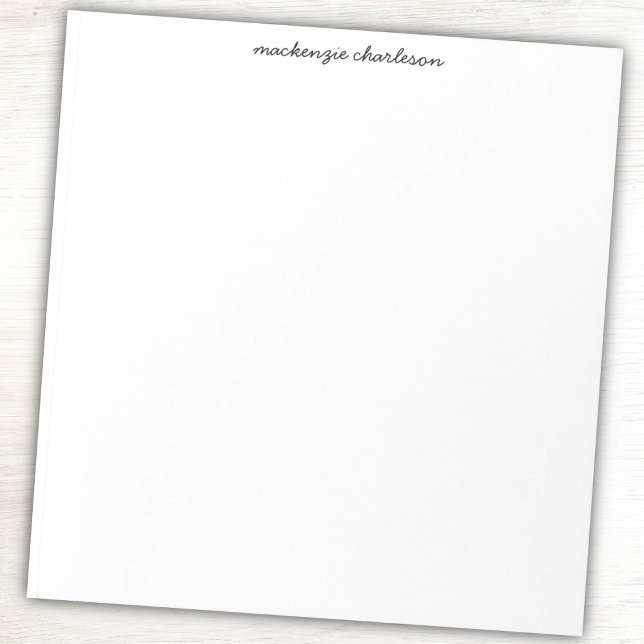 Einfaches modernes Skript personalisierter Name Notizblock (Modern script personalized custom name notepad)