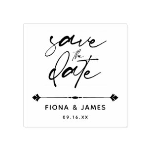 Einfaches modernes Skript 'Save The Date' Gummistempel