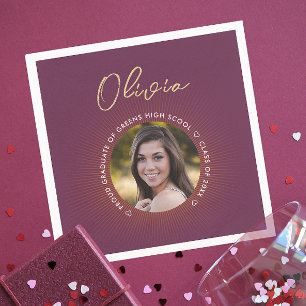 Einfaches, modernes, stilvolles Burgundy Abschluss Serviette