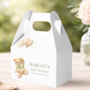 Einfaches modernes Teddybär-Thema-Baby-Shower-Mitb Geschenkschachtel