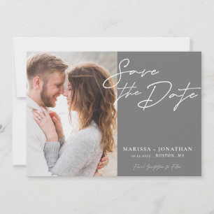 Einfaches modernes Typografie-Foto Save the Date