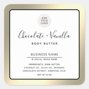 Einfaches, modernes Typografie-Luxusprodukt Quadratischer Aufkleber