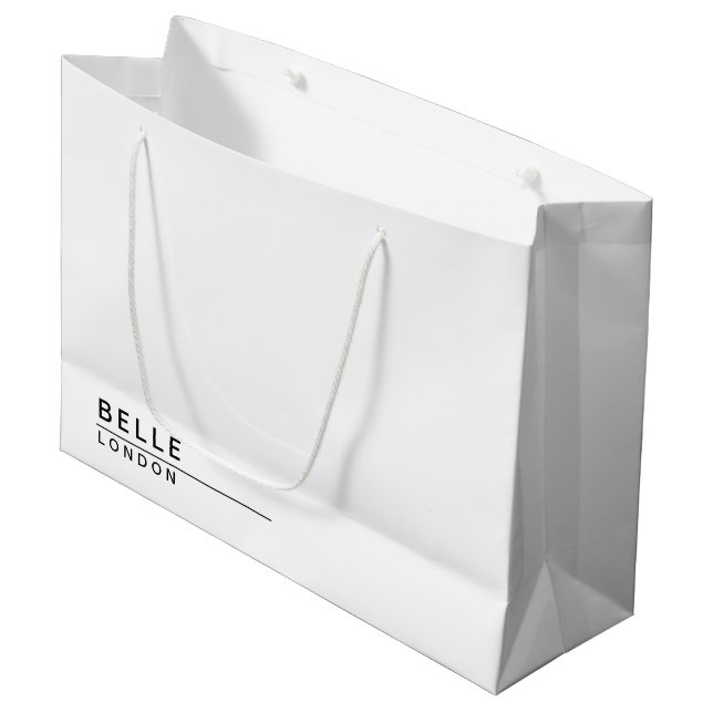 Einfaches, modernes Unternehmen Große Geschenktüte (Vorderseite Schrägansicht)