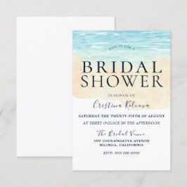 Einfaches modernes Watercolor Beach Brautparty Einladung