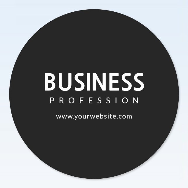 Einfaches, modernes Weiß auf schwarz Runder Aufkleber (Von Creator hochgeladen)